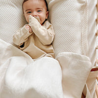 Organic Cotton Crib Blanket: Arctic White