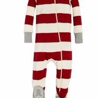 Burt's Bees Organic Footed Sleeper (Red Rugby Stripe)