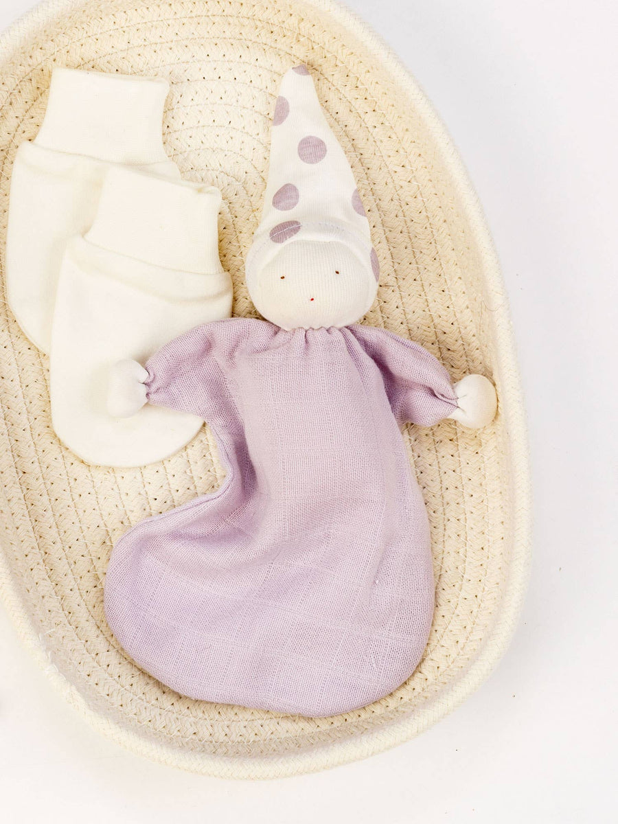 Organic Baby Muslin Sleeping Doll - Lavender