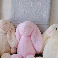 Monogrammed Stuffed Bunnies for Babies - Group Shot